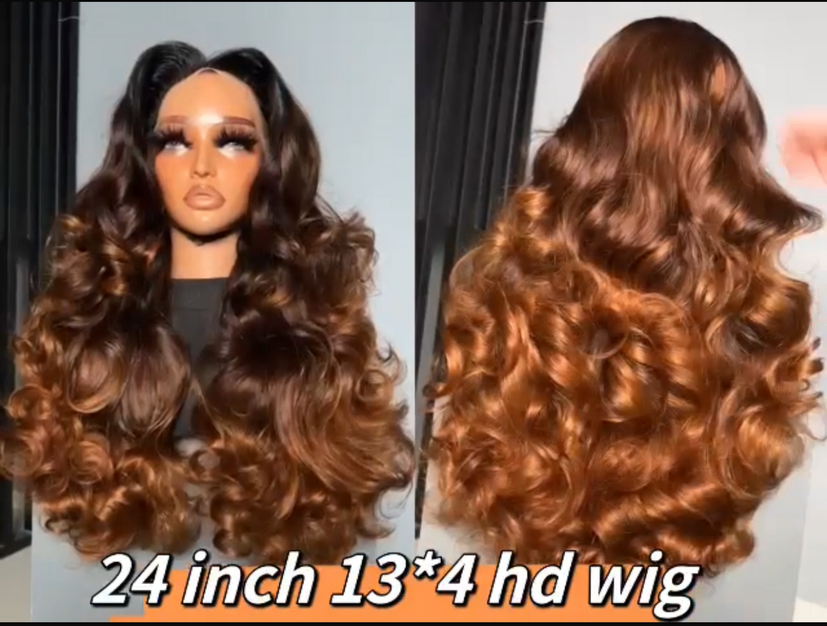 SDD Luxury Bouncy Curling 13*4 Frontal Wig – 24 Inch | 280g | 100% Human Hair