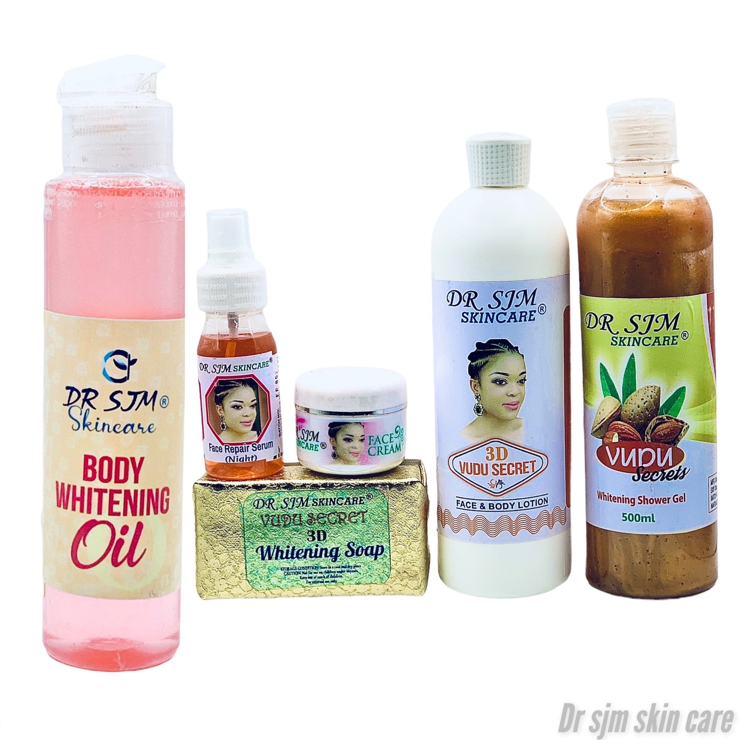 3D whitening body and bar soap face set with oil