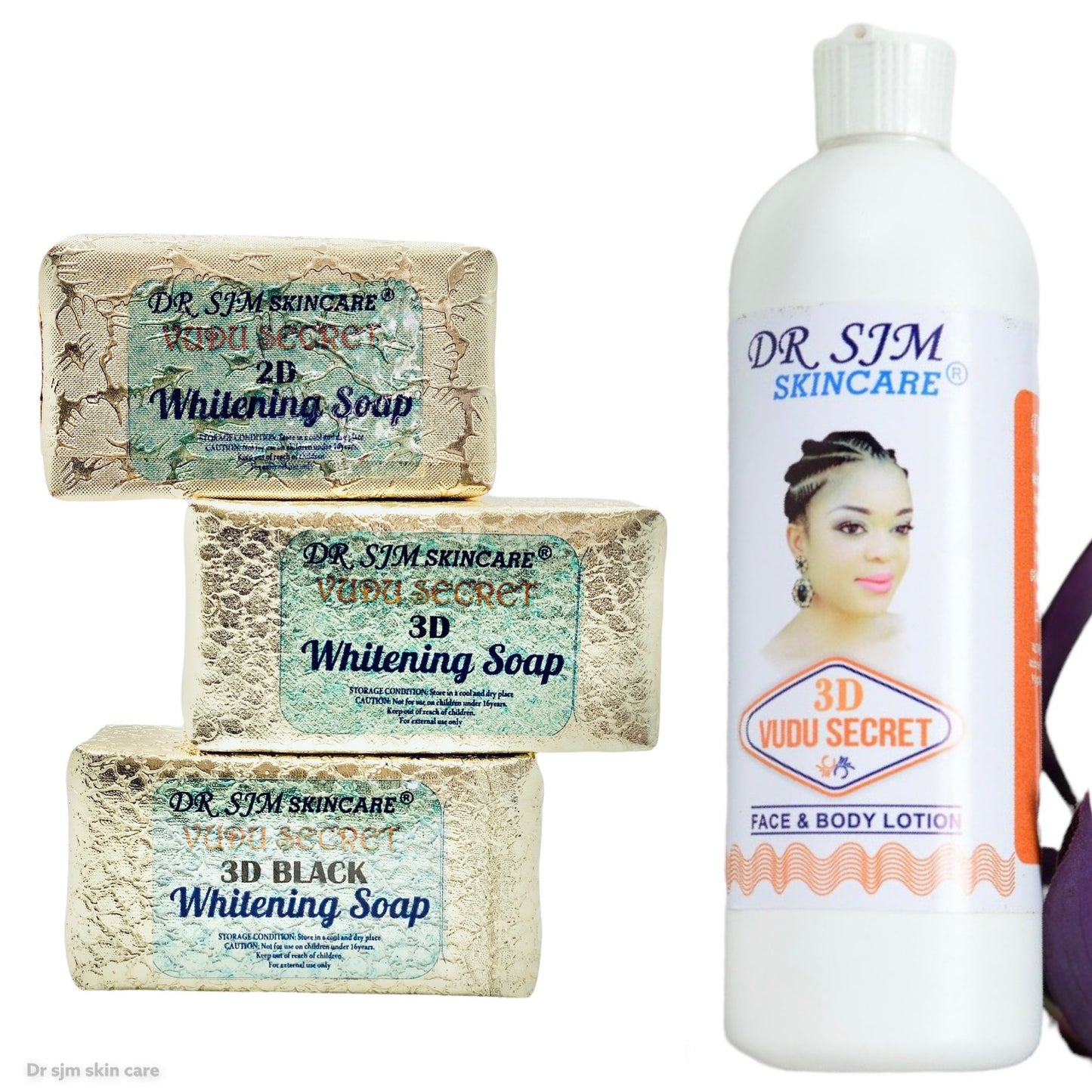 3D whitening body lotion with a shower gel